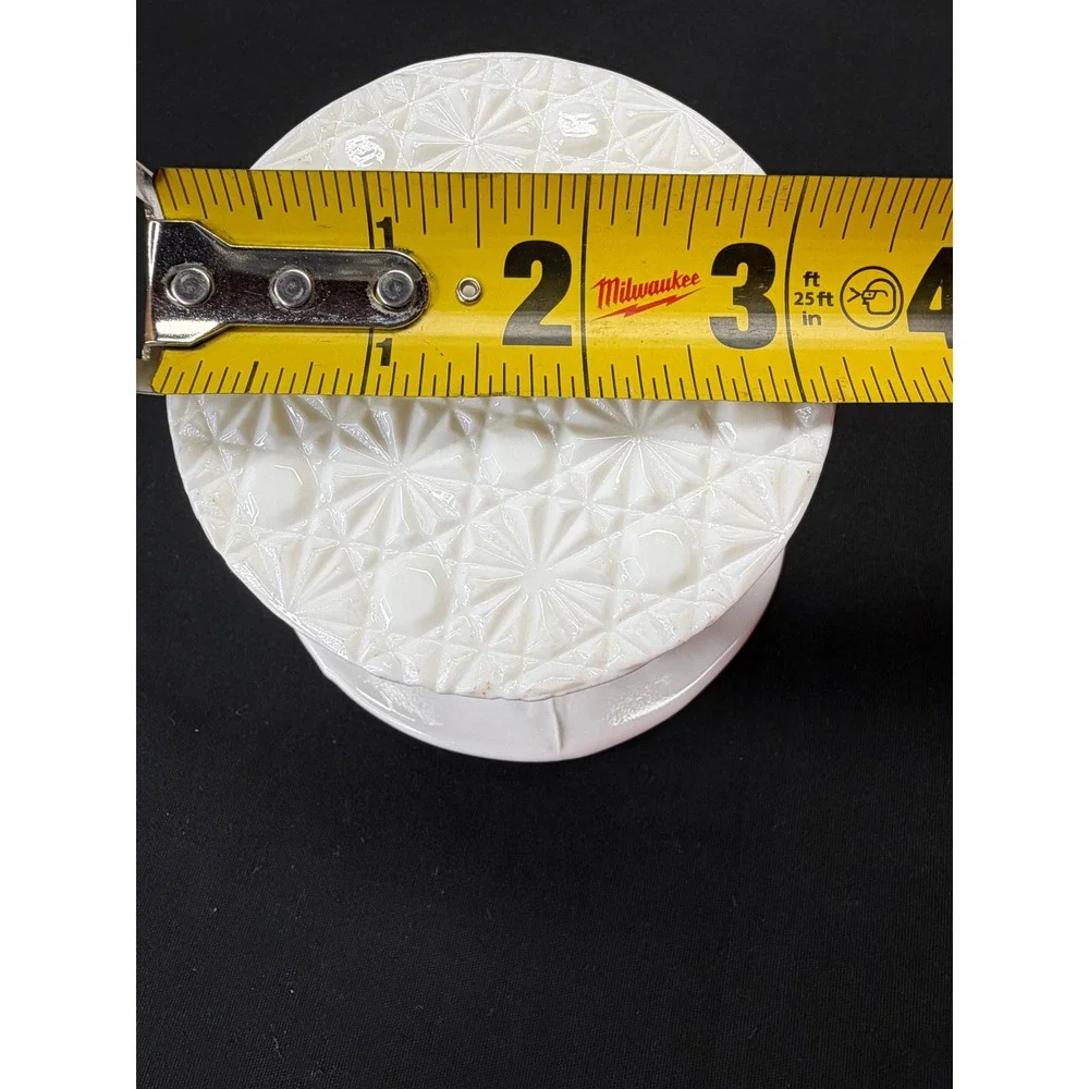 Vintage White Milk Glass Top Hat Daisy and Button Pattern Planter Decor
